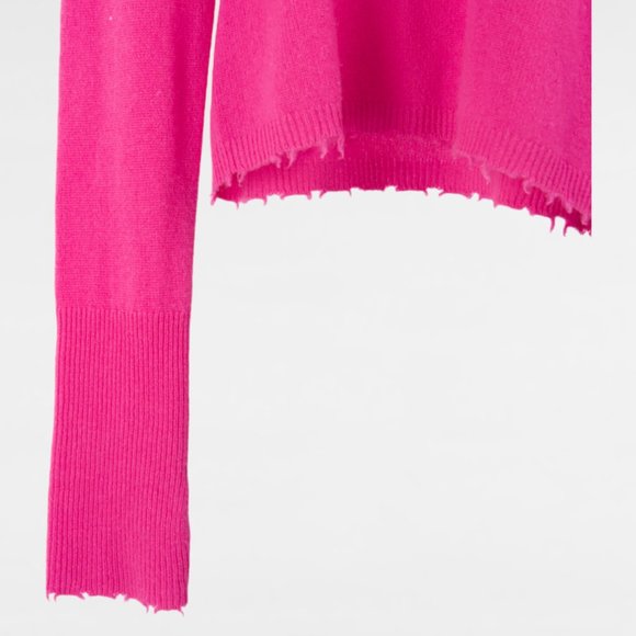 Intermix Valencia Pink Distressed Cashmere Sweater - Picture 6 of 8